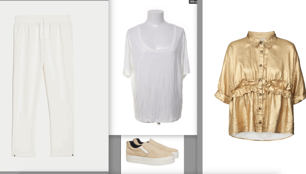 Sommer outfit i hvidt og guld 2025
